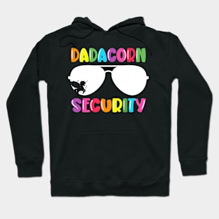 Dadacorn Security Unicorn Dad and Girl Papa Fathers Day Hoodie